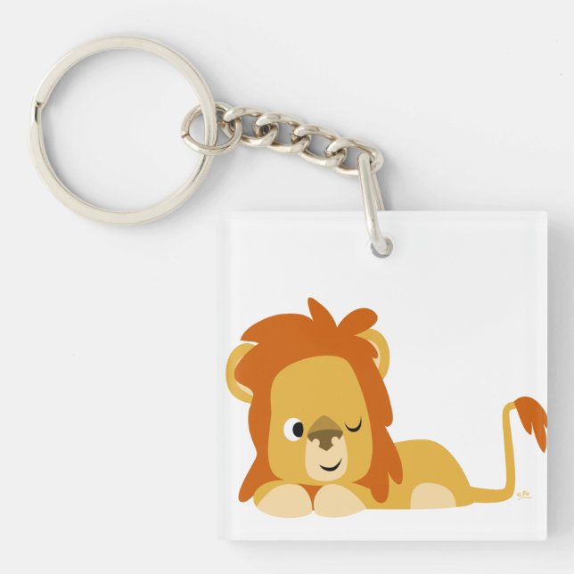 Porte - clé acrylique Lion de l'éveil mignon (Devant)