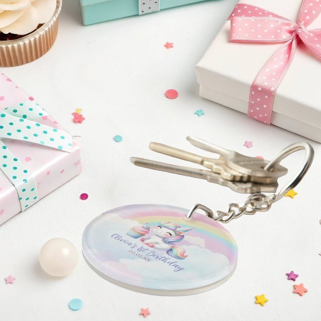 Porte - clé acrylique magique Unicorn arc-en-ciel (Créateur téléchargé)