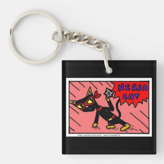 Porte - clé acrylique Mel NINJA CAT (Devant)