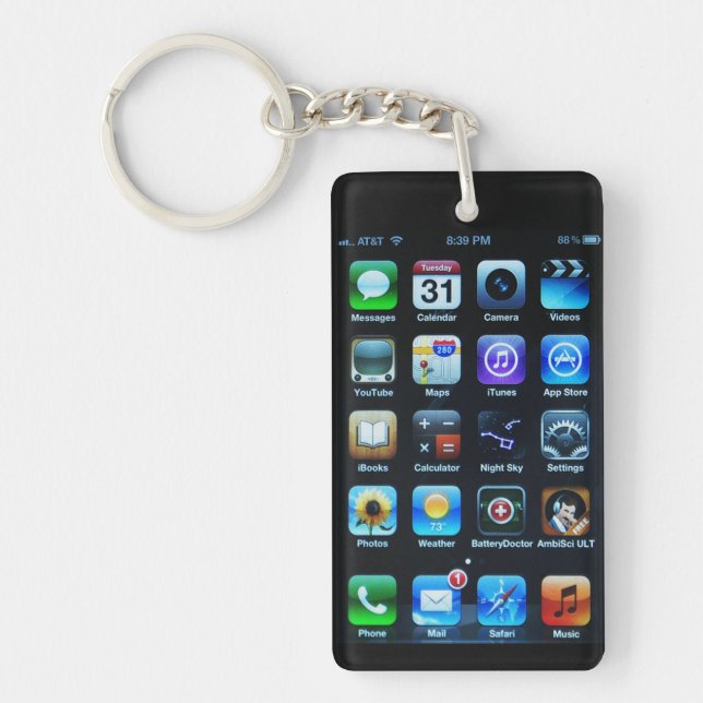 porte - clé acrylique mobile sans fil (Devant)