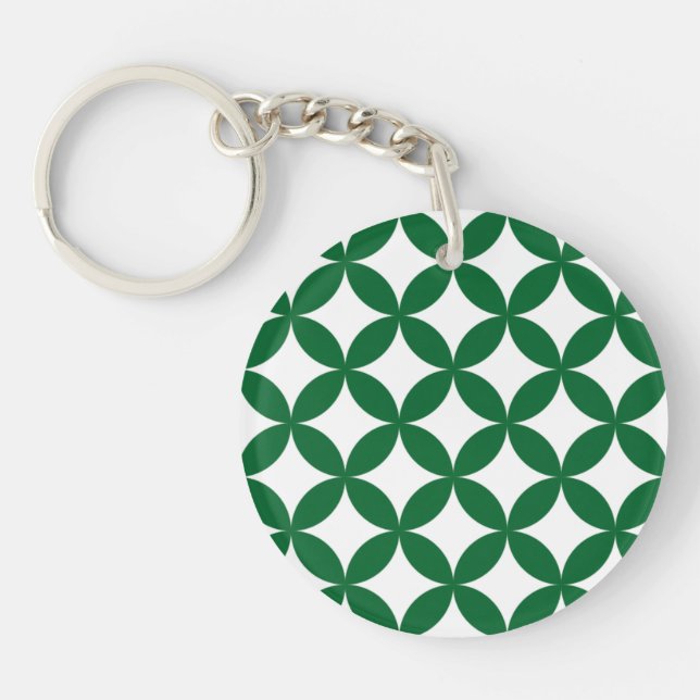 Porte - clé acrylique Motif Shippo vert (Devant)