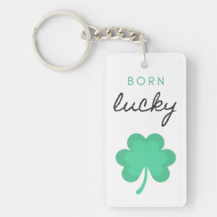 porte - clé ACRYLIQUE "NÉ UN SHAMROCK CHALEUREUX".
