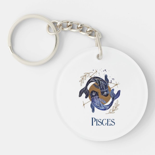 Porte - clé acrylique - Poissons zodiaques (Devant)
