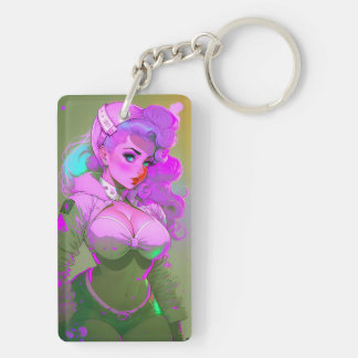 Porte - clé acrylique pour fille Pinup Galactique 
