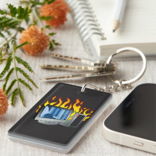 Porte - clé acrylique pour incendie informatique
