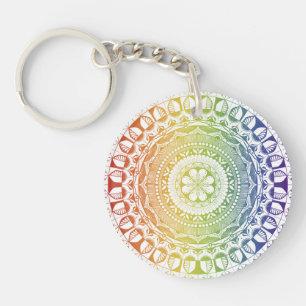 Porte - clé acrylique Radiant Mandala Spectrum
