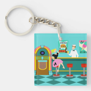 Porte - clé acrylique Retro Soda Fountain