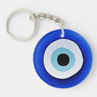 Porte - clé acrylique rond imprimé aux yeux mal