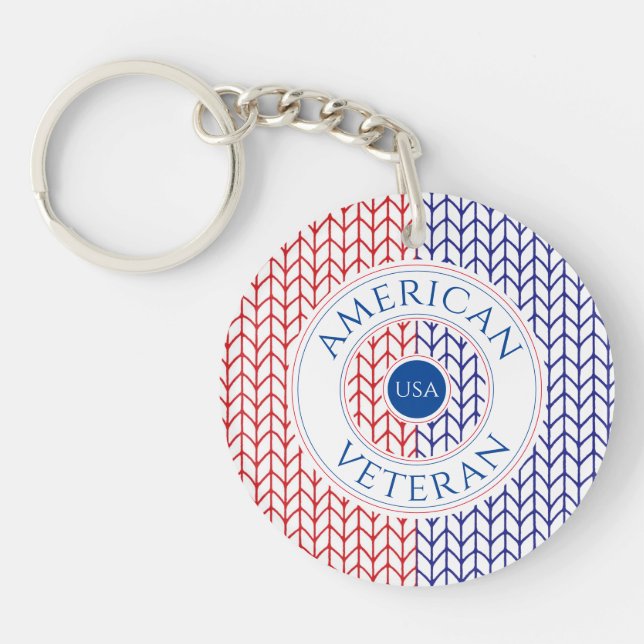 PORTE - CLÉ acrylique ronde VETERAN AMÉRICAIN (Devant)