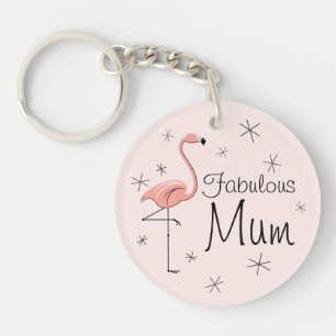 Porte - clé acrylique rose "de maman fabuleuse" d