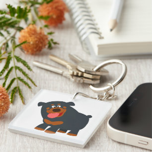 Porte - clé acrylique Rottweiler joli dessin