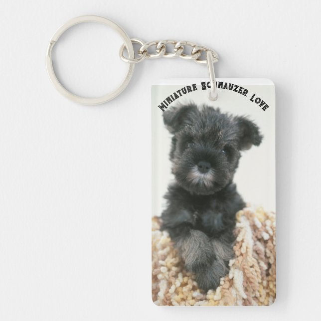 porte - clé acrylique "Schnauzer miniature Love" (Devant)