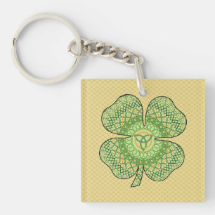 Porte - clé acrylique Shamrock celtique