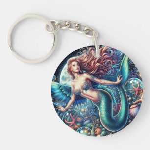 Porte - clé acrylique - Sirène sous la mer