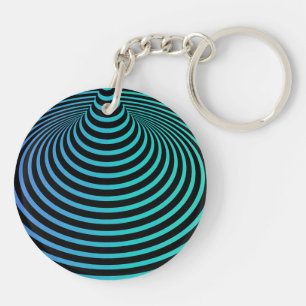 Porte - clé acrylique spirale bleue