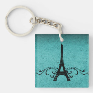 Porte - clé acrylique Vintage turquoise
