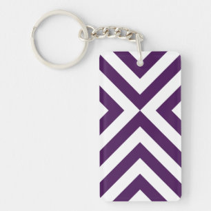 Porte - clé acrylique violet et blanc
