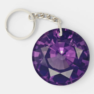 Porte - clé acrylique violet Faux diamant