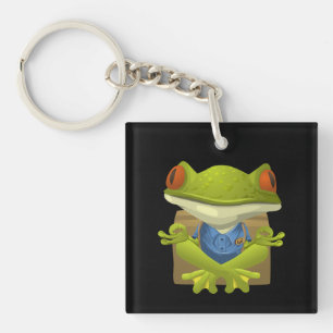 Porte - clé acrylique Yoga Frog
