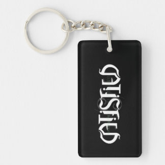 Porte - clé Ambigram "SATISFAIT"