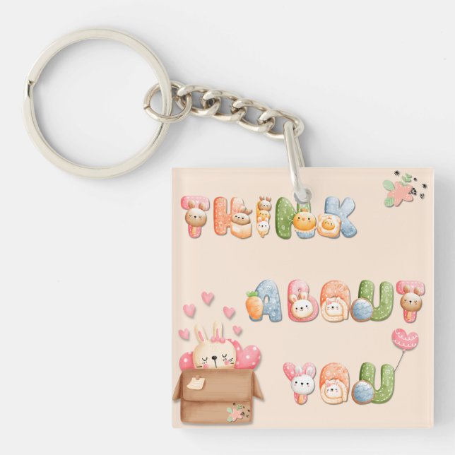 Porte-clé an acrylique | Pensez à vous (Devant)