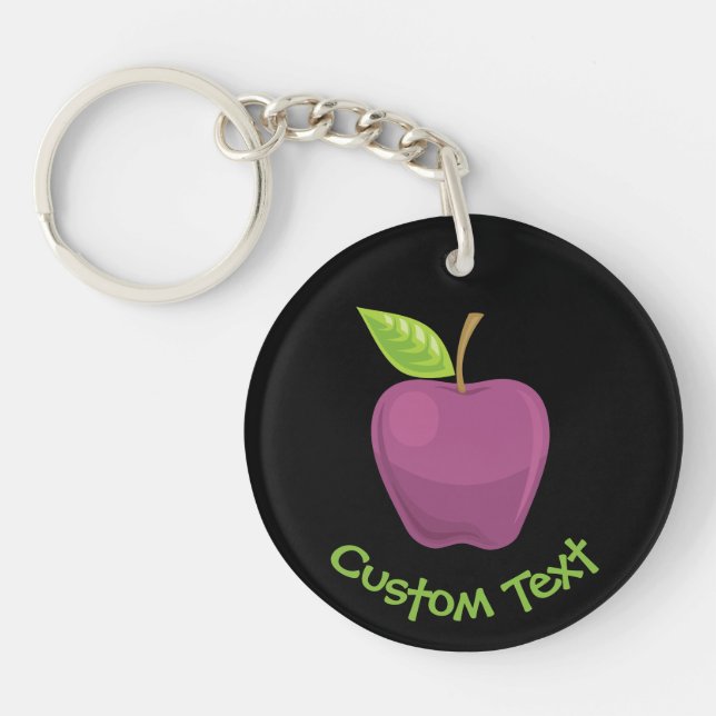 Porte - clé Apple violet (Devant)