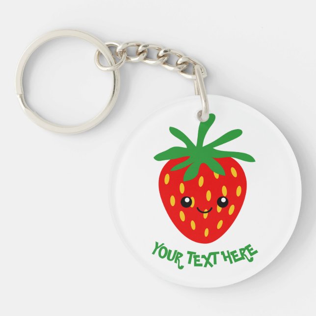 porte - clé aux fraises Cute Kawaii (Devant)