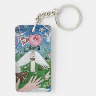 Porte - clé avec des animaux et des anges