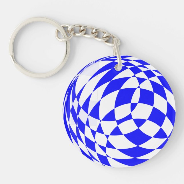 Porte - clé - Balle en damier 3D (Devant)