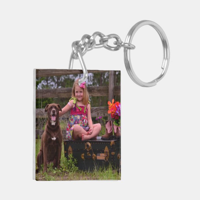 Porte - clé bilatéral de photo (Dos gauche)