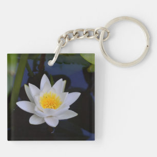 Porte - clé blanc Lotus