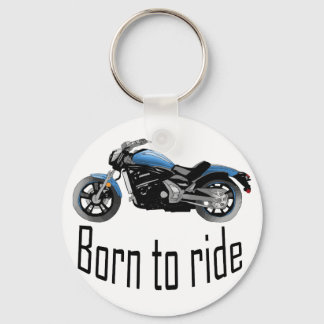 Porte-clé "Born to ride", moto bleue Keychain