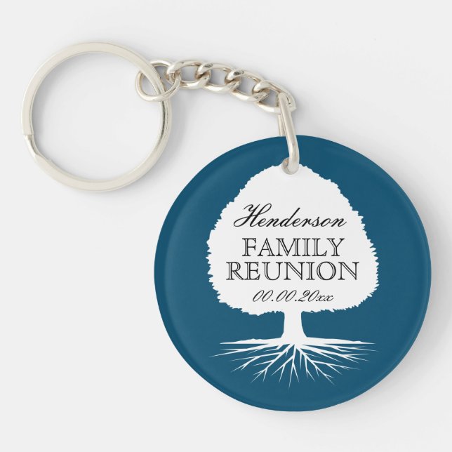 Porte - clé cadeau de réunion familiale avec nom e (Devant)