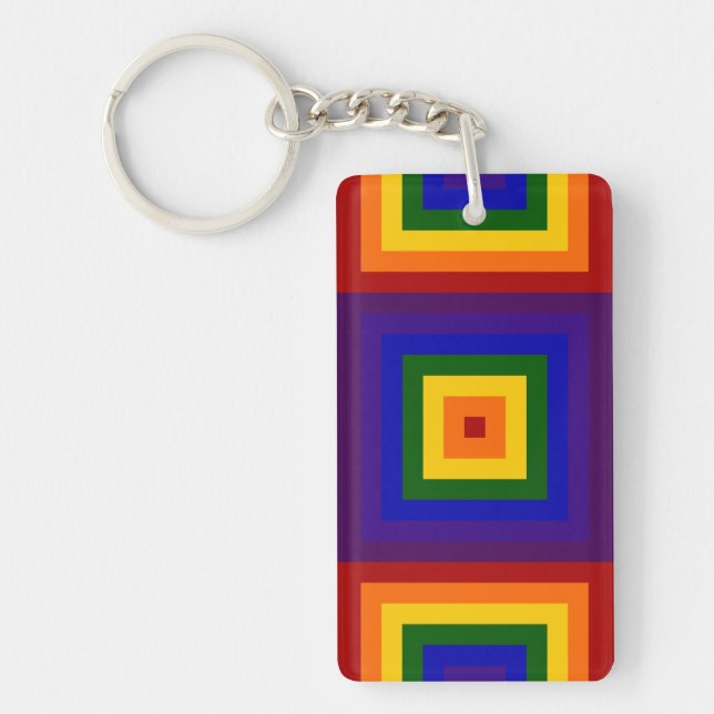 Porte - clé Carré Rainbow (Devant)