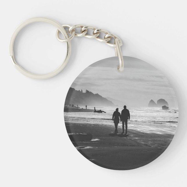 Porte - clé Cercle Cercle Couples Personnalisés (Devant)