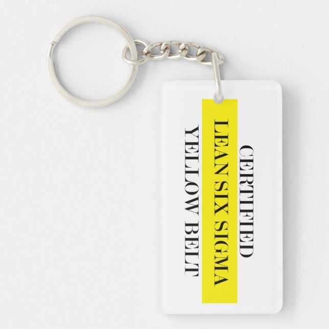 Porte - clé certifié Lean Six Sigma Yellow Belt (Devant)