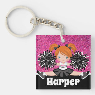 Porte - clé Cheeréminent noir et rose personnalisé