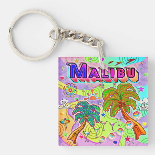 Porte - clé cible de vacances Malibu (Devant)