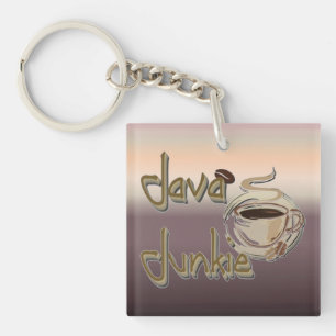 Porte - clé d'acrylique d'amants de café de drogué