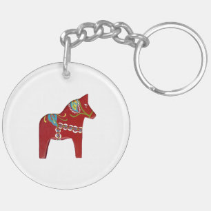 Porte - clé Dala Horse Style Traditionnel