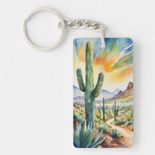 Porte - clé d'aquarelle Saguaro