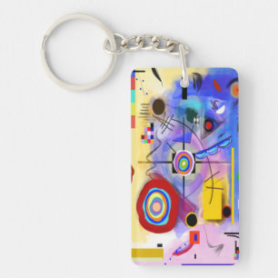 Porte - clé d'art Abstrait inspiré de Kandinsky
