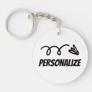 Porte - clé de badminton acrylique rond personnali