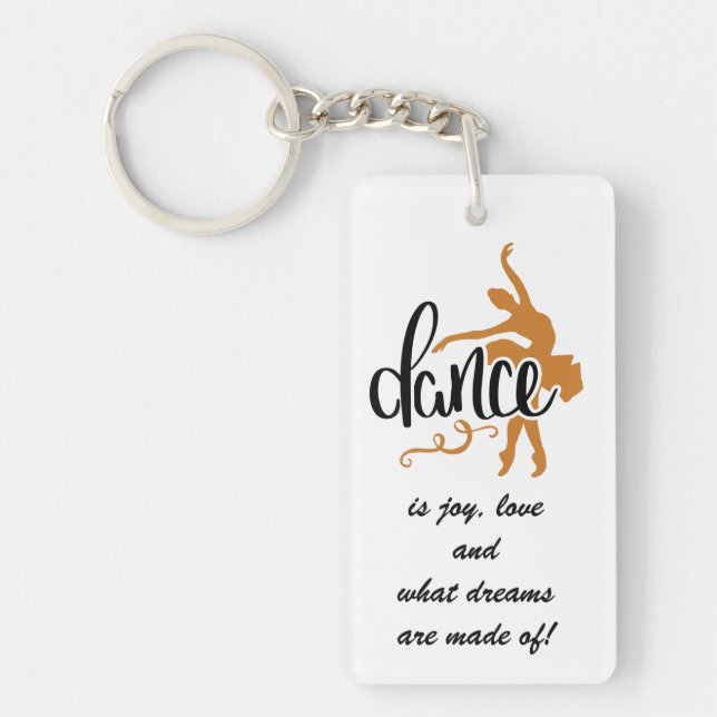 Porte - clé de Ballerina avec citation de danse (Devant)