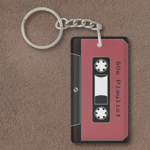Porte - clé de bande de cassette rouge