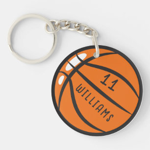 Porte - clé de basket-ball personnalisé   nom et n