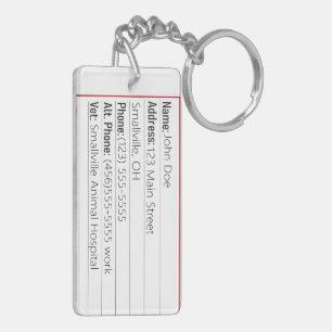 porte - clé de carte d'urgence pour animaux domest
