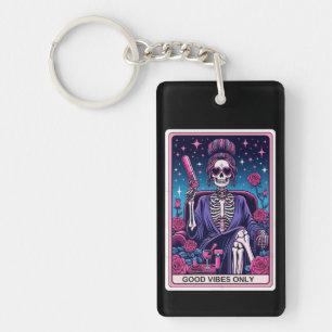 Porte - clé de carte Tarot Good Vibes uniquement