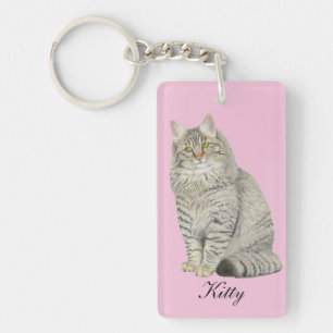 Porte - clé de chat Longhair Tabby