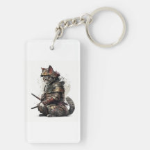 Porte - clé de chats Samurai